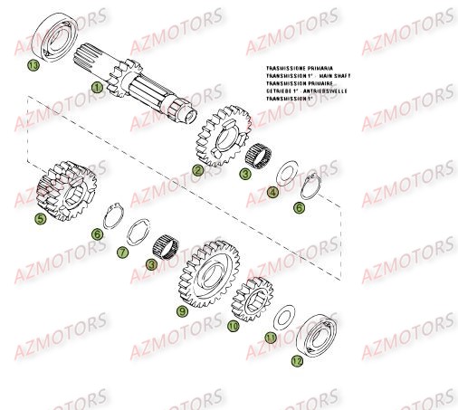 Boite De Vitesses AZMOTORS PiÃ¨ces Beta RR 4T 450 Enduro - 2008