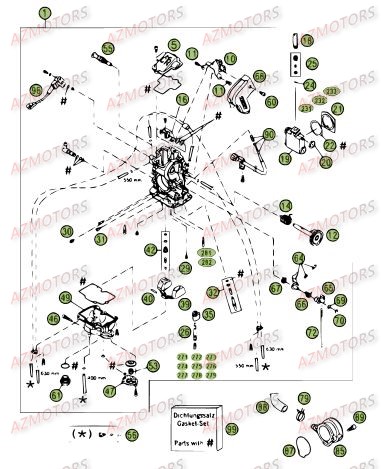 Carburateur AZMOTORS PiÃ¨ces Beta RR 4T 450 Enduro - 2008