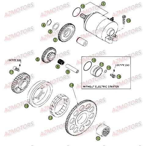 Demarrage Electrique AZMOTORS PiÃ¨ces Beta RR 4T 450 Enduro - 2008
