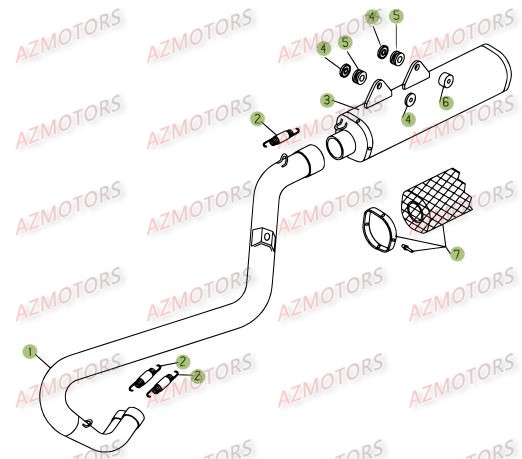 Echappement AZMOTORS PiÃ¨ces Beta RR 4T 450 Enduro - 2008