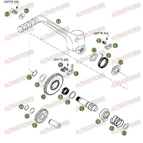 Kick Starter AZMOTORS PiÃ¨ces Beta RR 4T 450 Enduro - 2008