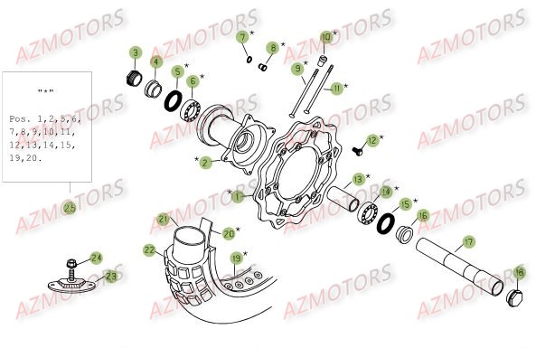 Roue Avant AZMOTORS PiÃ¨ces Beta RR 4T 450 Enduro - 2008