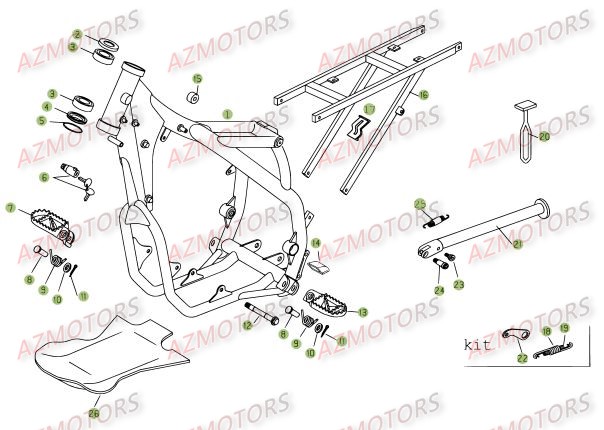 Accessoires Du Chassis AZMOTORS PiÃ¨ces Beta RR 4T 525 Enduro - 2008