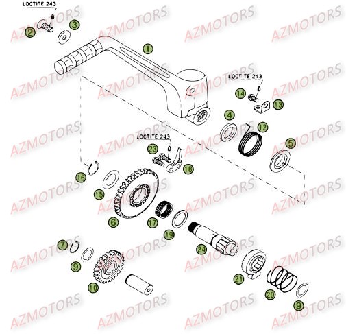 Kick Starter AZMOTORS PiÃ¨ces Beta RR 4T 525 Enduro - 2008
