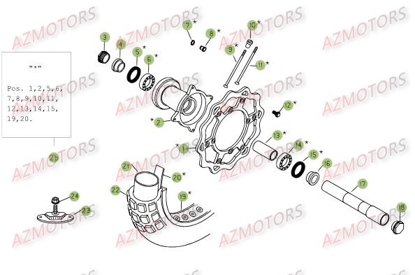 Roue Avant AZMOTORS PiÃ¨ces Beta RR 4T 525 Enduro - 2008