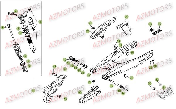 Suspension Arriere Du No Serie 68 A 999999 AZMOTORS PiÃ¨ces Beta RR 4T 525 Enduro - 2008
