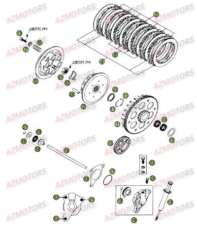 Transmission Principale Embrayage AZMOTORS PiÃ¨ces Beta RR 4T 525 Enduro - 2008