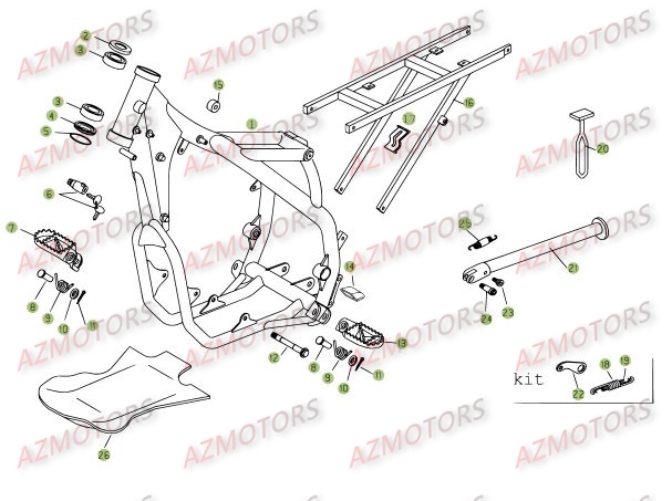 Accessoires Du Chassis AZMOTORS PiÃ¨ces BETA RR 4T 400 - [2008]