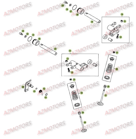 Cylindre Culasse Distribution 2 AZMOTORS PiÃ¨ces BETA RR 4T 400 - [2008]