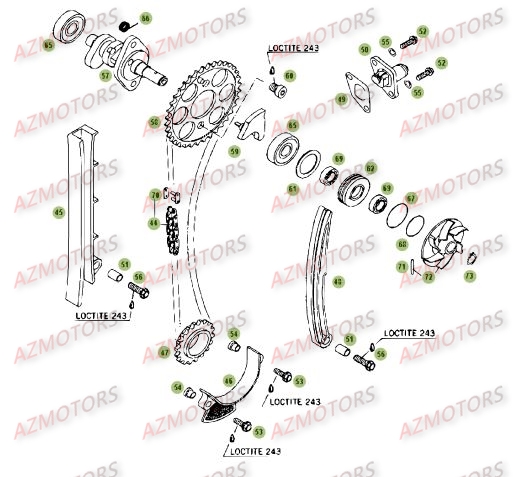 Cylindre Culasse Distribution 3 AZMOTORS PiÃ¨ces BETA RR 4T 400 - [2008]