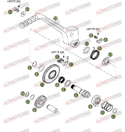 Kick Starter AZMOTORS PiÃ¨ces BETA RR 4T 400 - [2008]