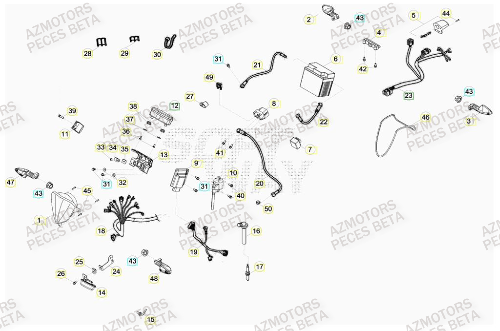 Equipement Electrique AZMOTORS PiÃ¨ces Beta RR 4T 520 Enduro - 2010