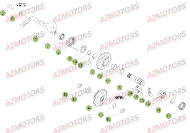 Kick Starter AZMOTORS PiÃ¨ces Beta RR 4T 350 Enduro - 2012