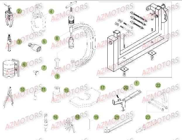 Outillage Special AZMOTORS PiÃ¨ces Beta RR 4T 350 Enduro - 2012