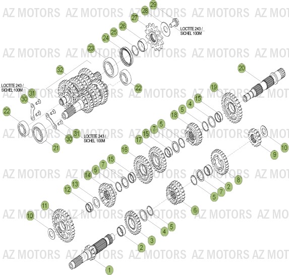 PIGNON DE TRANSMISSION SECONDA IRE - BETA pour BOITE A VITESSES de RR-4T-350-13