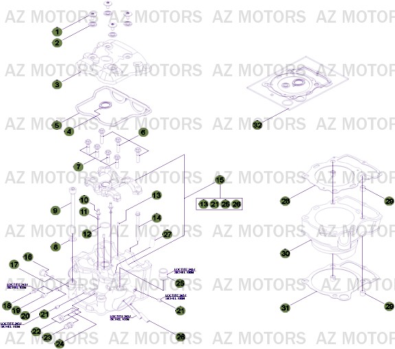Cylindre Culasse Distribution AZMOTORS PiÃ¨ces Beta RR 4T 350 Enduro - 2013