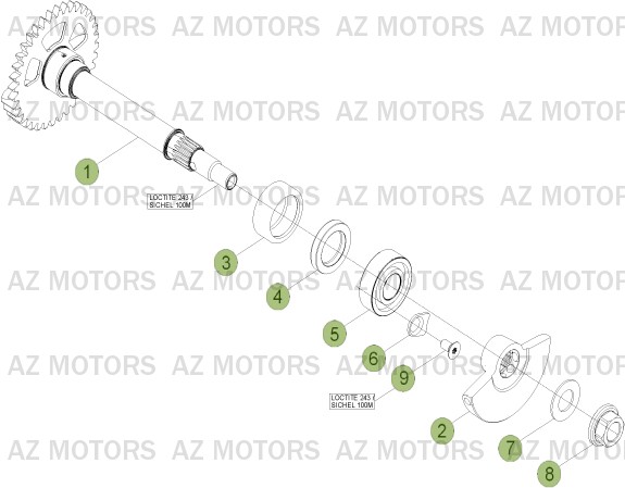 Vilebrequin Piston Contre Arbre AZMOTORS PiÃ¨ces Beta RR 4T 350 Enduro - 2013