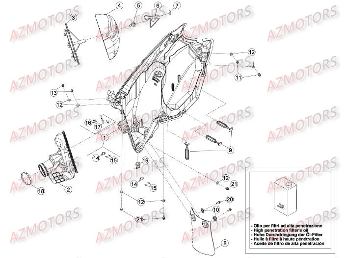 FILTRE AIR - BETA pour BOITIER DU FILTRE de RR-4T-350-14