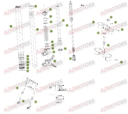 Fourche Du No Serie 000866 A 499999 AZMOTORS PiÃ¨ces Beta RR 4T 350 Enduro - 2014