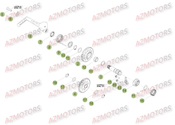 Kick Starter AZMOTORS PiÃ¨ces Beta RR 4T 350 Enduro - 2014