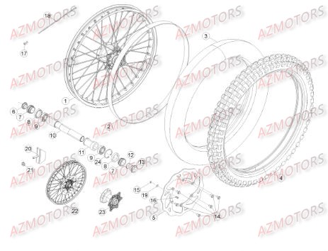 Roue Avant AZMOTORS PiÃ¨ces Beta RR 4T 350 Enduro - 2014