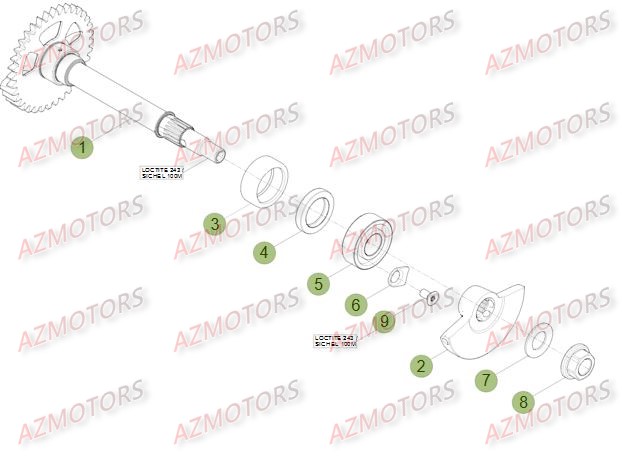 Vilebrequin   Piston   Contre Arbre AZMOTORS PiÃ¨ces Beta RR 4T 350 Enduro - 2014