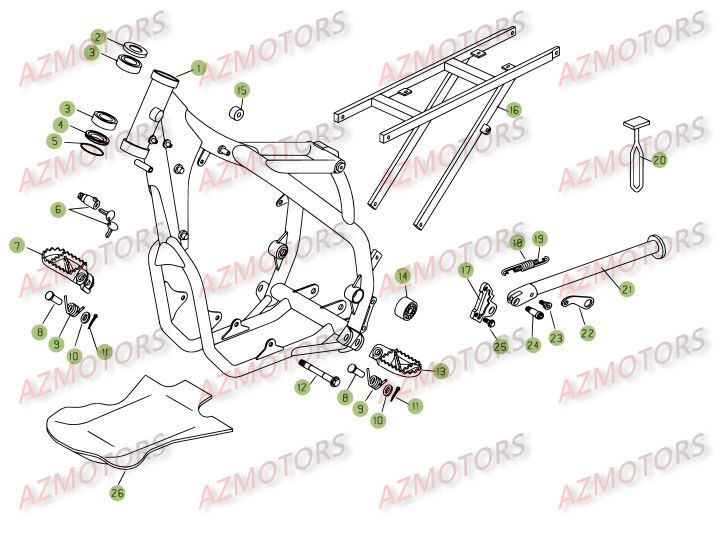 Accessoires Du Chassis AZMOTORS PiÃ¨ces BETA RR 4T 400 - [2006-2005]