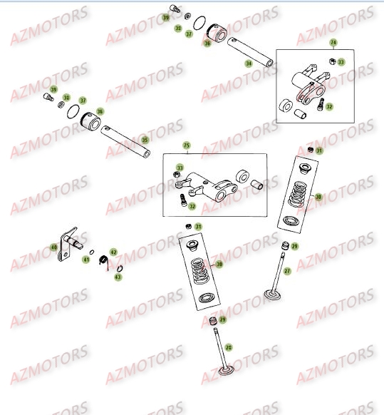 Cylindre Culasse Distribution 2 AZMOTORS PiÃ¨ces BETA RR 4T 400 - [2006-2005]