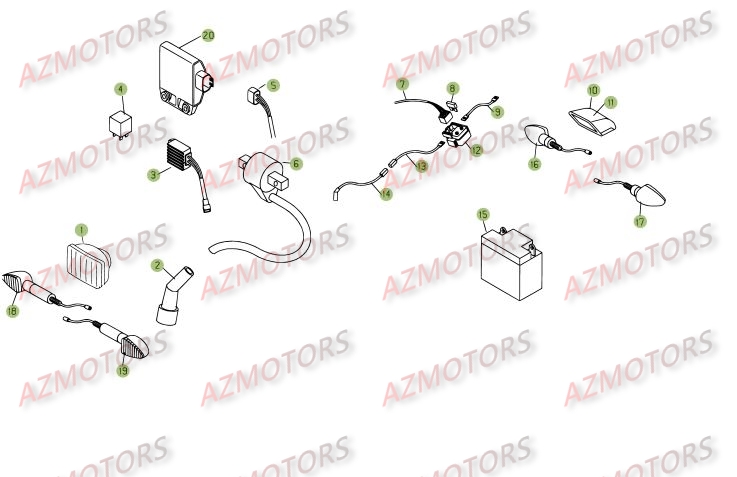 Installation Electrique AZMOTORS PiÃ¨ces BETA RR 4T 400 - [2006-2005]