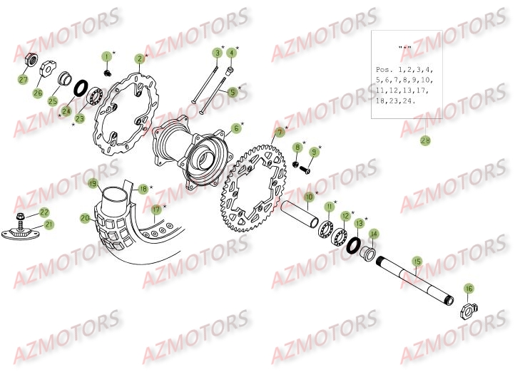 Roue Arriere AZMOTORS PiÃ¨ces BETA RR 4T 400 - [2006-2005]