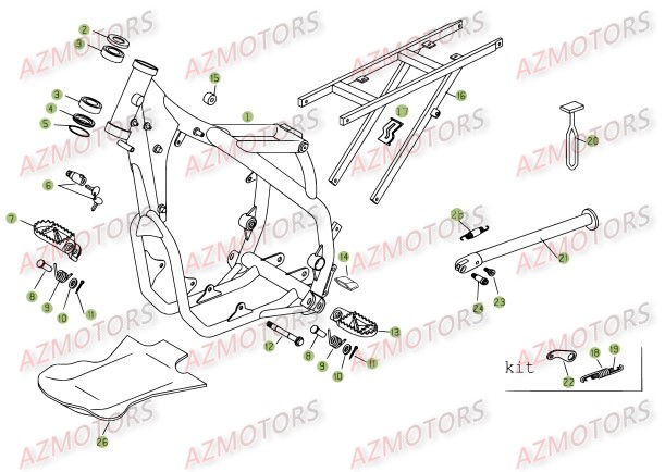 Accessoires Du Chassis AZMOTORS PiÃ¨ces Beta RR 4T 400 Enduro - 2009
