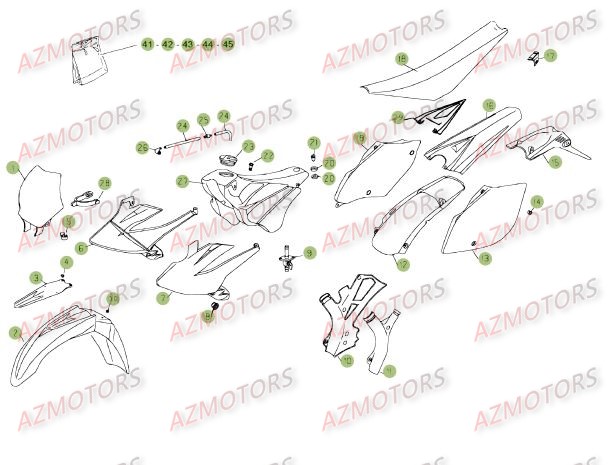 Carenages Reservoir Selle AZMOTORS PiÃ¨ces Beta RR 4T 400 Enduro - 2009