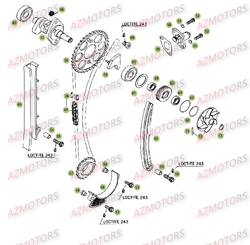Cylindre   Culasse   Distribution 3 AZMOTORS PiÃ¨ces Beta RR 4T 400 Enduro - 2009