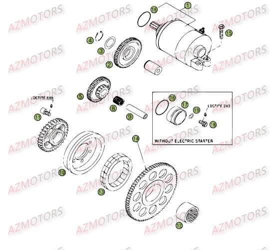 Demarrage Electrique AZMOTORS PiÃ¨ces Beta RR 4T 400 Enduro - 2009