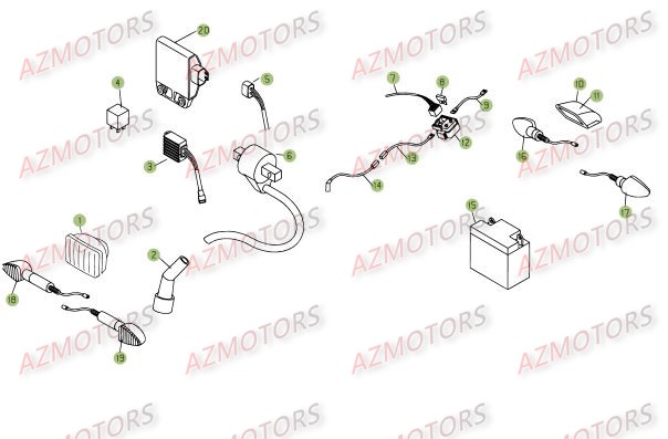 Installation Electrique AZMOTORS PiÃ¨ces Beta RR 4T 400 Enduro - 2009