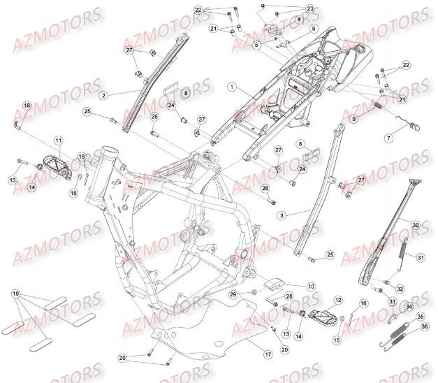 Accessoires Du Chassis AZMOTORS PiÃ¨ces Beta RR 4T 400 Enduro - 2010