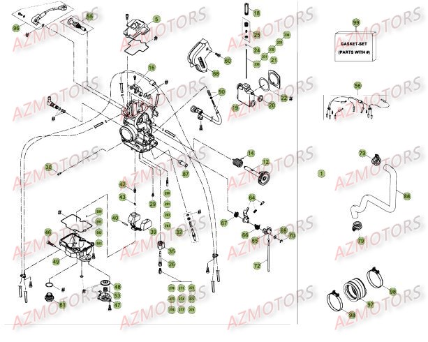 Carburateur AZMOTORS PiÃ¨ces Beta RR 4T 400 Enduro - 2010