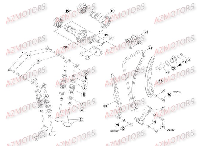 Cylindre Culasse Distribution 2 AZMOTORS PiÃ¨ces Beta RR 4T 400 Enduro - 2010