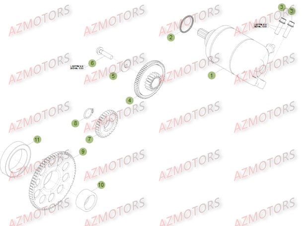 Demarrage Electrique AZMOTORS PiÃ¨ces Beta RR 4T 400 Enduro - 2010