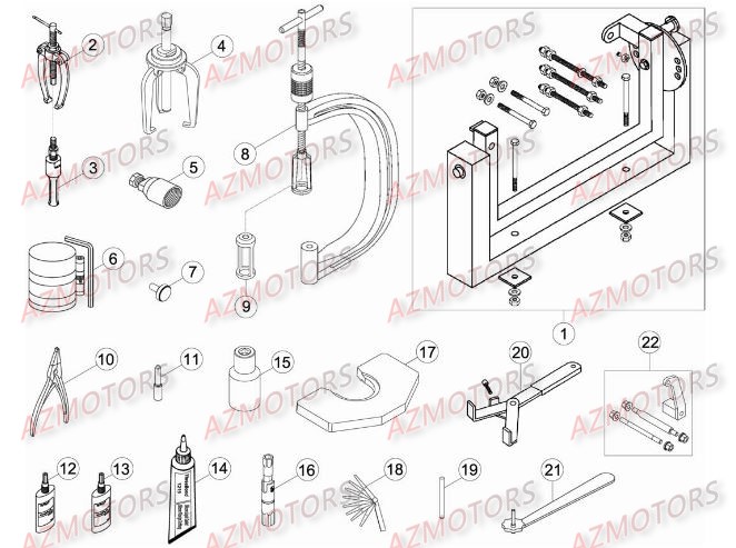 Outillage Special AZMOTORS PiÃ¨ces Beta RR 4T 400 Enduro - 2010