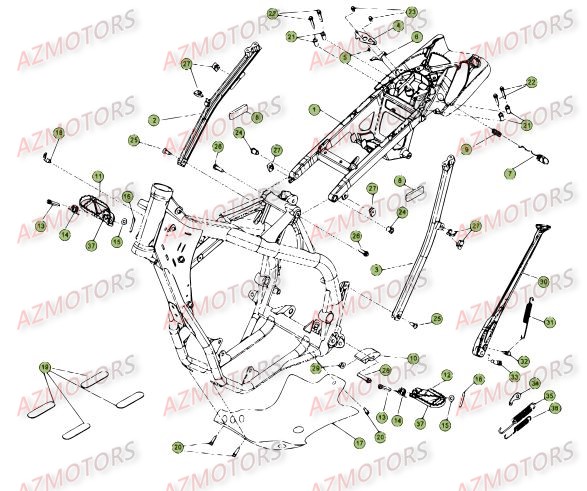 REPOSE-PIEDS - BETA pour ACCESSOIRES DU CHASSIS de RR-4T-400-12