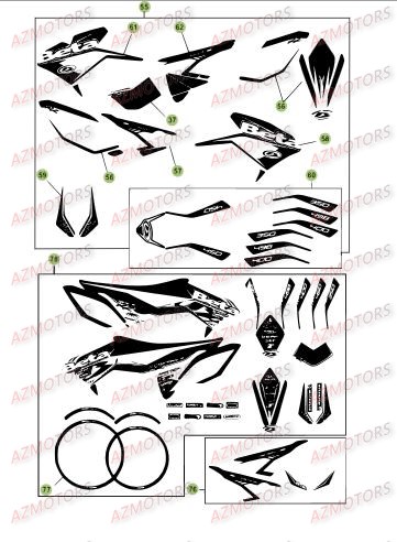 AUTOCOLLANTS UNIVERSAUX POUR JANTES ROUG - BETA pour CARENAGES - RESERVOIR - SELLE 3 de RR-4T-400-12