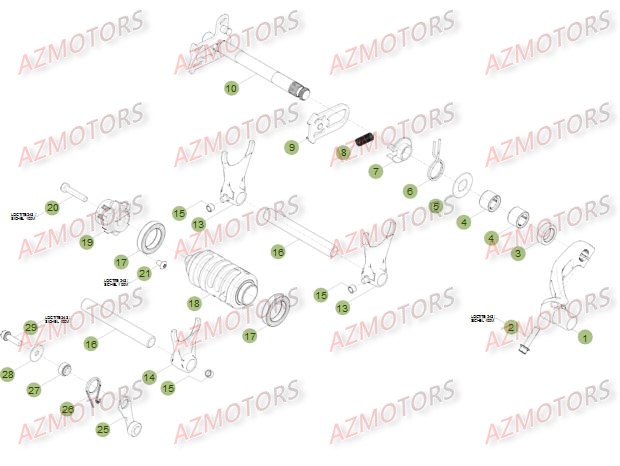 Commande Boite A Vitesses AZMOTORS PiÃ¨ces Beta RR 4T 400 Enduro - 2012
