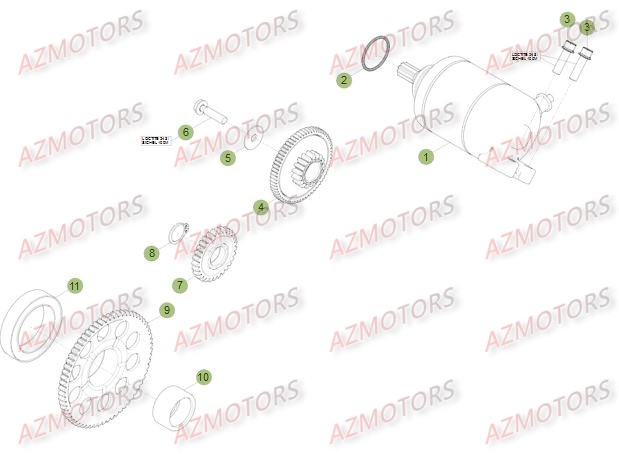 Demarrage Electrique AZMOTORS PiÃ¨ces Beta RR 4T 400 Enduro - 2012