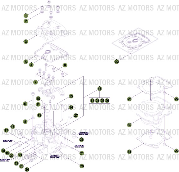 Cylindre Culasse Distribution AZMOTORS PiÃ¨ces Beta RR 4T 400 Enduro - 2013