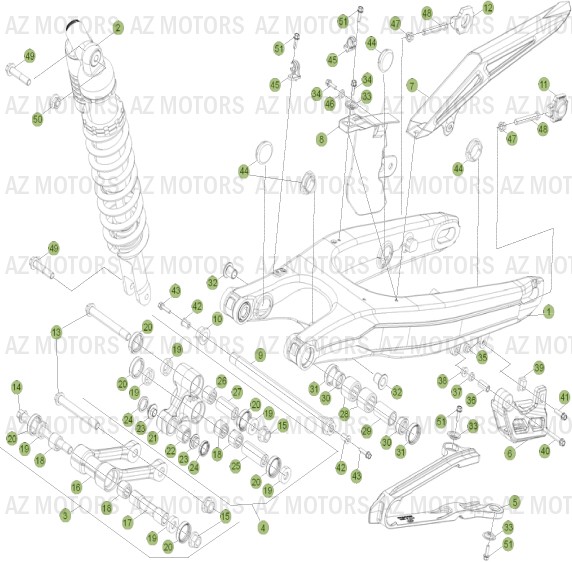 Fourche Arriere Suspension Arriere AZMOTORS PiÃ¨ces Beta RR 4T 400 Enduro - 2013