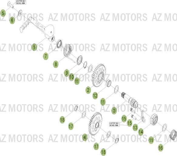 Kick Starter AZMOTORS PiÃ¨ces Beta RR 4T 400 Enduro - 2013