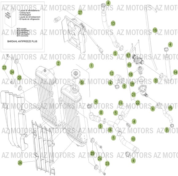 KIT ELECTRO VENTILATEUR RR 4T - BETA pour RADIATEUR de RR-4T-400-13