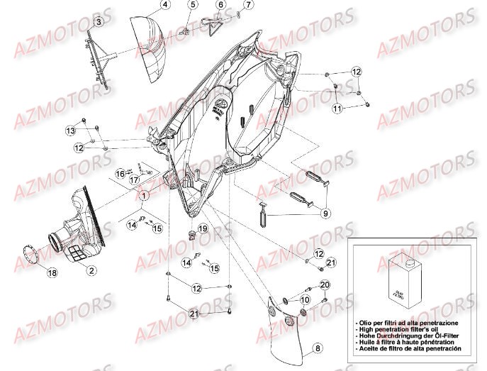 FILTRE AIR - BETA pour BOITIER DU FILTRE de RR-4T-400-14