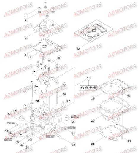 Cylindre   Culasse   Distribution AZMOTORS PiÃ¨ces Beta RR 4T 400 Enduro - 2014